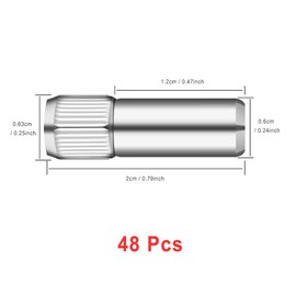HLIWS Cylinder Pins, Shelf Support 6 mm, Nickel-Plated Shelf Brackets, Pack of 48, 20 x 6 mm, Silver, for Cupboards, Bookcases, Bookshelves and Other Shelves