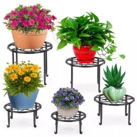 Autopromake 5 Pack Metal Plant Stands,Heavy Duty Potted Holder for Flower Pot,Indoor Outd...