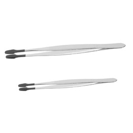 Healeved 10pcs Stainless Steel Craft Tweezers Precision Flat Head Tweezers for Stamps Coins Eyelashes Jewelry Making Durable Portable Multi-functional Tools