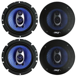 4 New Pyle PL63BL 6.5" 720 Watt 3-Way Car Audio Coaxial Speakers Blue Stereo
