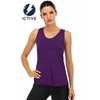 ICTIVE Women's Dark Purple Mesh Racerback Sleeveless Yoga Workout Tank