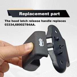 Dunviku Hood Latch Release Handle Compatible with 2001-2010 Chevy Voyage Grand Voyager 300 2001-2014 Dodge Caravan Challenger Replaces 03334 68002784AA Hood Release Latch