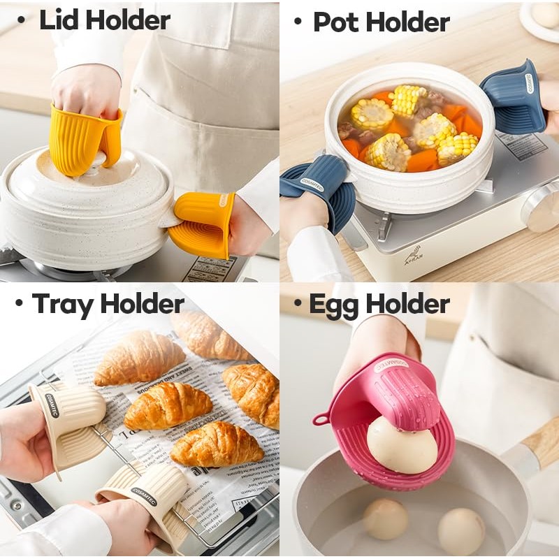 Cosamtec Silicone Oven Mitts Heat Resistant Mini Oven Gloves and