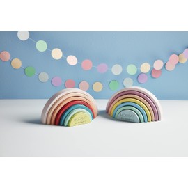 Mud Pie Children's Stacking Rainbow Set, Green