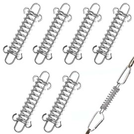 Stainless Steel Wind Rope Buckle, Tent Buckle, Spring Tension Buckle, 6 Pieces, Windproof, High Elasticity, Strong, Stable, Portable, Convenient, Fixed, Tent, Sunshade, Beach Camping Gear, Outdoor