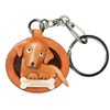 Labrador Retriever Dog Plate Keychain Genuine Leather VANCA CRAFT Leather Story (Made in Japan)