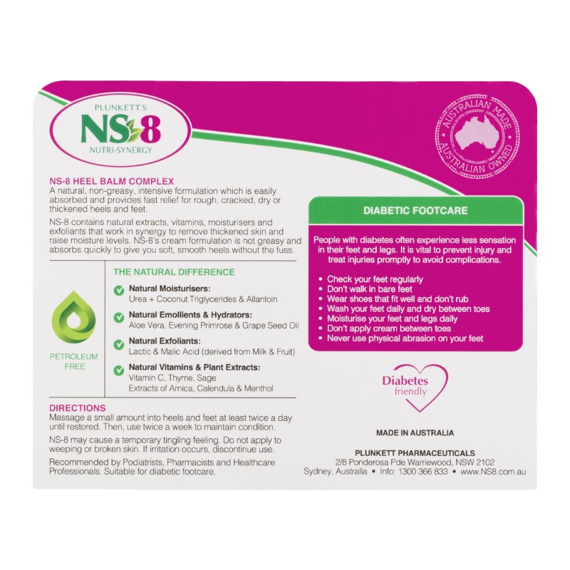 Plunkett's NUTRI SYNERGY 8 NS 8 Heel Balm Complex Tube