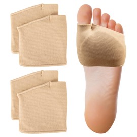 2 Pairs Metatarsal Pads Women and Men, Fabric Metatarsal Pads with Gel Pads, Metatarsalgia Insoles Provides Relief for Sesamoiditis, Metatarsalgia, Morton's Neuroma Metatarsal Gel Pads (XL, Beige)