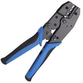 GJ707 Crimping Tool, Exyvox Cable Lug Pliers with Ratchet Function, for 0.50-6.00 mm² Insulated Cable Lug, Crimping Pliers, Crimp Connector Pliers, Blue