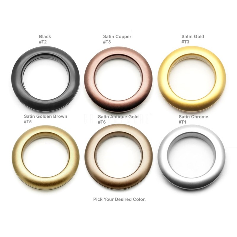 CRAFTMEMORE Curtain Grommets 1-9/16” (40mm) Inner Diameter Plastic Curtain Rings,
