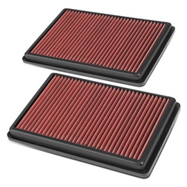 (Pack of 2) Red Reuseable Washable Drop-In Panel Engine Air Filter Compatible with Jaguar XK XKR XKR-S 4.2L 5.0L 07-15