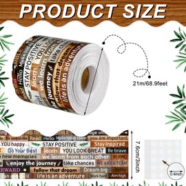 Spiareal 68.9 Feet Scalloped Bulletin Board Border Rustic Farmhouse Home Sweet Rolled Trim with Inspirational Quotes Growth Mindset Motivational for Classroom Boards Wall Decor (Farmhouse)