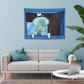 Jzbulo Tapestry Funny Cartoon Tapestries Wall Hanging Banner Home Decor Tapestry for Bedroom College Dorm Window Designs Art Wall Tapestry 40 * 28inch Horizontal