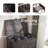Laundry Hamper with Lid, 190L Large Laundry Basket 3 Section
