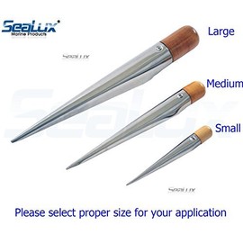 SeaLux Swedish Stainless Steel Splicing Spike FID with Wood Handle-for Rope Dia. 1/8" to 1/2" (Small)