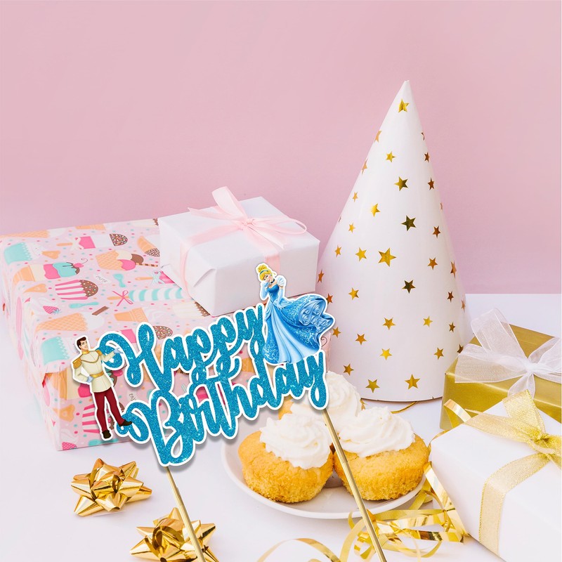 Seyal® Cenicienta Decoración para tarta de feliz cumpleaños