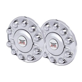 Front Hub Cover Kit, Phoenix USA QH1002F-x2, FRONT SET, Fits Aluminum Wheels on '05 to '16 FORD F450 F550 with 19.5 10 Lug, WHEEL HUB COVER, HUB CAP