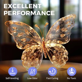 TQELFSS Epoxy Resin Kit 34 OZ, Crystal Clear Epoxy Resin Epoxy (17 OZ ×2), Fast Curing, Bubble Free, Self Leveling, No Yellowing Casting for Jewelry Making, Flower Preservation, Wood, Countertops