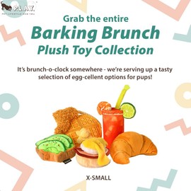 P.L.A.Y. Cute Plush Dog Toys - Brunch Breakfast Food Themed Durable Squeaker Chew Toys, Great for Puppies & Small, Medium, Large Dogs - Machine Washable, Recycled Materials (5 Piece Set, X-Small)