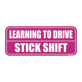 GEEKBEAR Learning to Drive Stick Shift Magnet (Pink/Pink) - Learning to Drive Manual Transmission Magnet for Car - Reflective Bumper Safety Warning Sign - No Stickers or Decals but Magnets