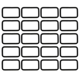 Metal Rectangle Ring Buckles Square Strap Webbing Belt Rings for Bag Purse Non Welded 1-1/2 x 3/4 Inch, Black, Pack of 20