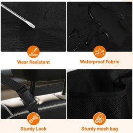 BAVATEE Car Boot Organiser, Car Bag Boot Bag with 9 Pockets, Car Boot Bag with Fastening, 105 x 51 cm Boot Organiser, Black