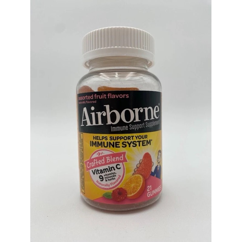 Airborne Immune Support Supplement Assorted Fruit Flavor - 21 Gummies