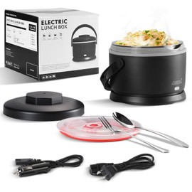 THRIVE1 Electric Lunch Box for Adults 40 oz Portable Food Warmer 12V/24V/110V/220V Heated Lunch Box for Work, Office, Car, Travel, Home Use