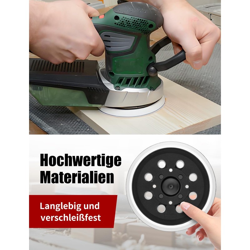 BESPOTCL 125mm Sanding Disc with 8 Holes and Hook and