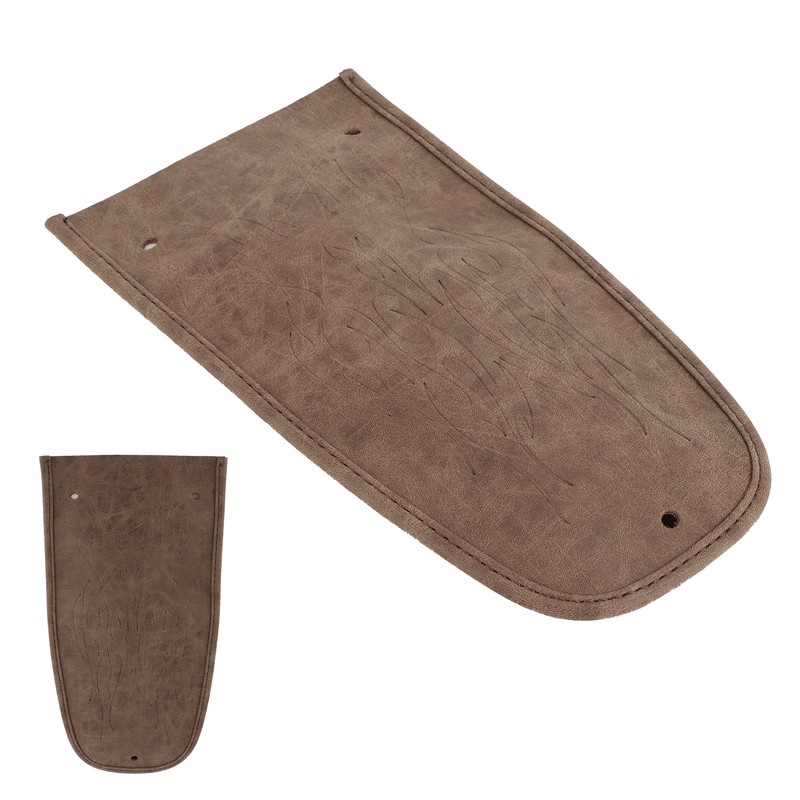 Motorcycle Fender Bib Cover Artificial Leather Decorative Pad Flame Pattern