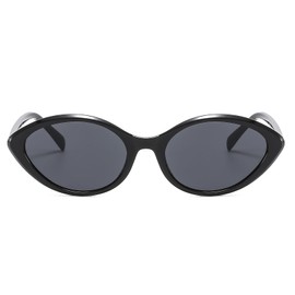 LJCZKA Small Retro Cat Eye Sunglasses Womens, Oval Cat Eye Sunglasses Ladies Small Vintage Trendy Shades UV400 Protection