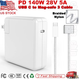 140W USB-C Power Adapter for MacBook Pro 14" A3112 16" A2485 A2780 A2991 A2452