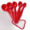 Set of 5 Measuring Spoons in Red Measuring Cups Plastic