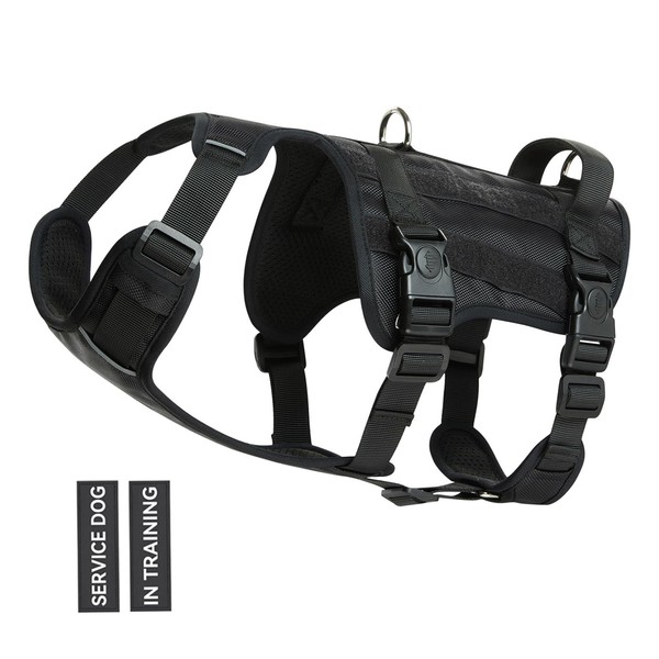 Tactical Dog Harness for Large Dogs Medium Sized Dog, No