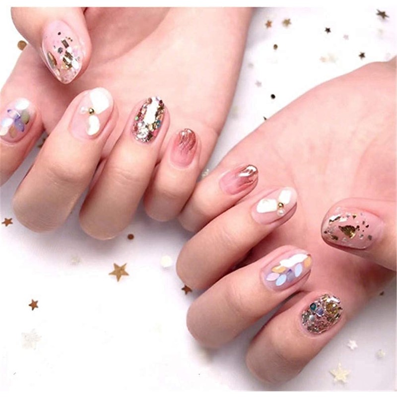 HappyHome Nail Parts, Seashell Tips, 12 Types, Nail Art, Shelf