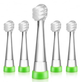 Cabezales de Repuesto Compatibles con Papablic BabyHandy/Toddler Sonic, Brush-Baby BabySonic y Seago SG902/SG602, 5 Piezas con Cerdas Suaves para Bebés de 18 a 36 Meses