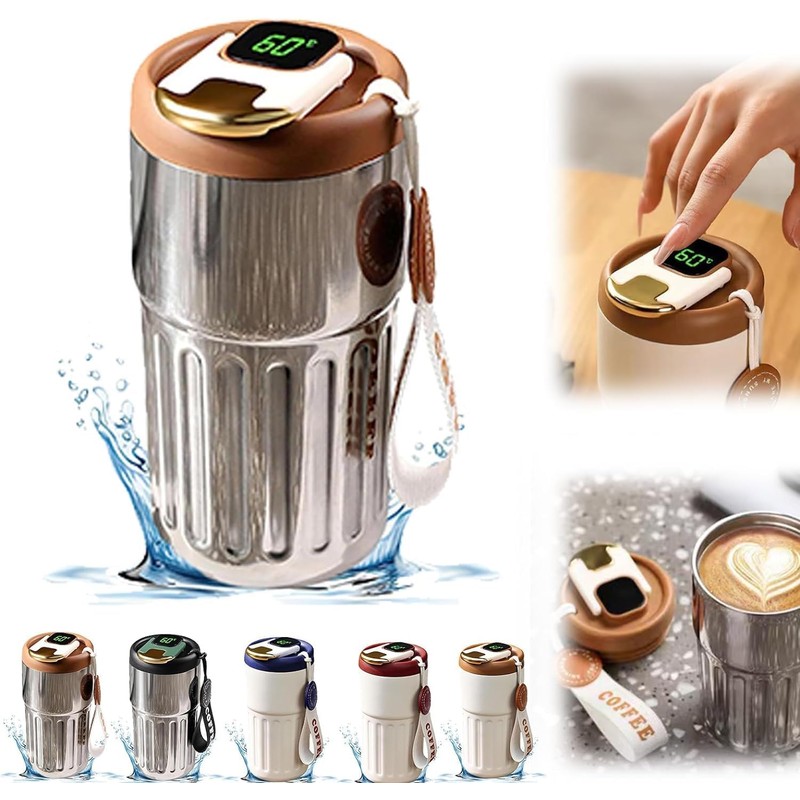 meiliyadexin - Termo de café con visualización de temperatura, termo