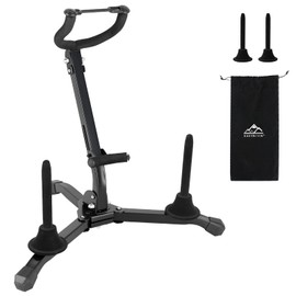 EASTROCK Alto&Tenor Saxophone Stand Folding Saxophone Stand Saxophone Holder Rack with 2 Detachable Flute/Clarinet Holders Carrying Bag