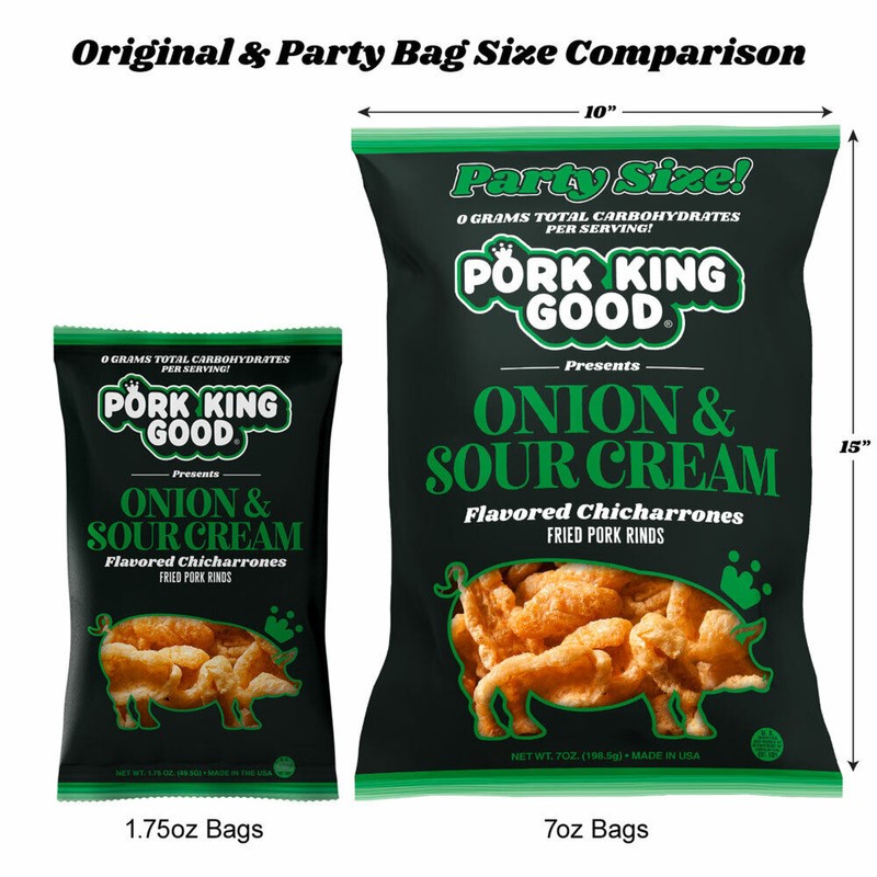 Pork King Good Onion And Sour Cream Flavored Pork Rinds