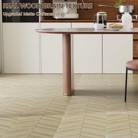 ACCOR HOME Peel and Stick Floor Tile, 20-Pack 12" x 12" Herringbone Wood Look Waterproof Self-Adhesive Vinyl Flooring, Easy DIY for Bedroom, Kitchen, Living Room, RV, Cover 20 Sq. Light Brown