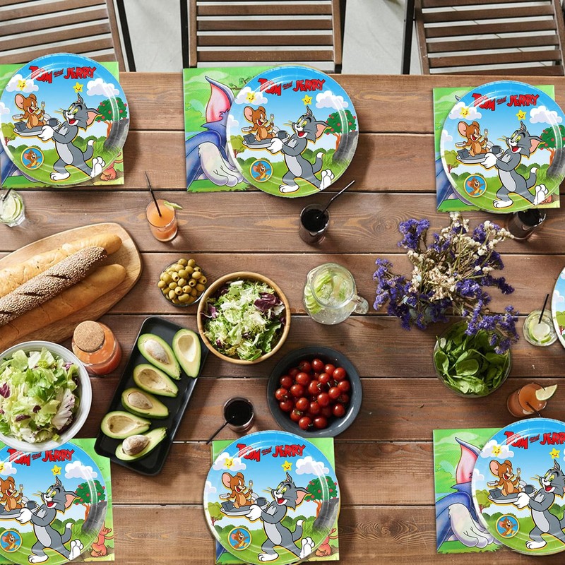 40Pcs Tom and Jerrys Party Supplies 20 plates, 20 napkins