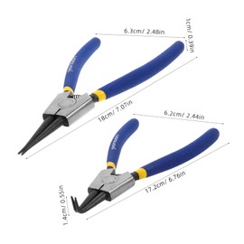 TEHAUX Efficient Circlip Pliers Set Inch Spring Clip Tool for Locking Ring Installation Metal Clamp Pliers
