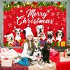 Funmemoir Christmas Backdrop Banner, Dog Christmas Photo Backdrop, Merry Christmas