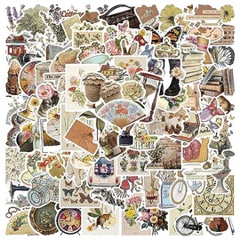 100pcs Fashion TV Holiday Sport Outdoor Vinyl Decal Stickers Waterproof for Gift Bottle Car Phone Laptop Skateboard (Retro Vintage Art)