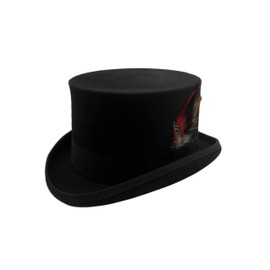 Willheoy Wool Top Hat for Men Satin Lined Topper Hat Black Mens Tophat Christmas Costume Cap