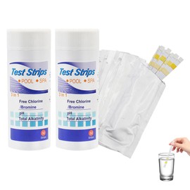 100 Pcs 3 in 1 Hot Tub Test Strips, Pool and Spa Test Strips, Measures pH Total Alkalinity Free Chlorine & Bromine, Accurate Pool Water Testing Kit for Hot Tubs, Swimming Pools, and Spa Maintenance