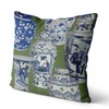 Kelly Stevens-McLaughlan, Chinoiserie Vase Collage #3 on Green Cushion /