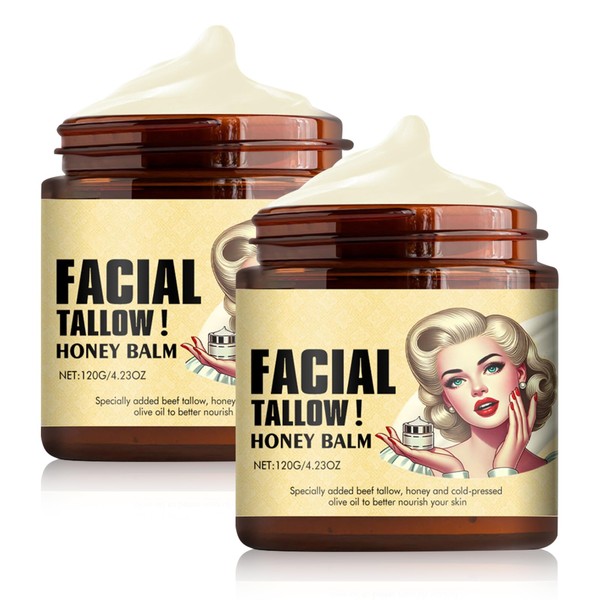 Funfunman Whipped Beef Tallow and Honey Balm, Grass Fed Grass