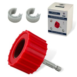 1.0-Inch[3PC] Copper Pipe Cleaner for Power Drill, Model InerLok100-A [1.0” Tube Cleaning Brush & 2 Brushing Pieces] Cleans Copper Pipes for Soldering, w/ Stainless-Steel Wire Bristles & 1/4” Shank