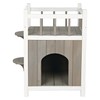 TRIXIE Cat Home with Balcony, Elevated Cat House, Weatherproof Shelter,
